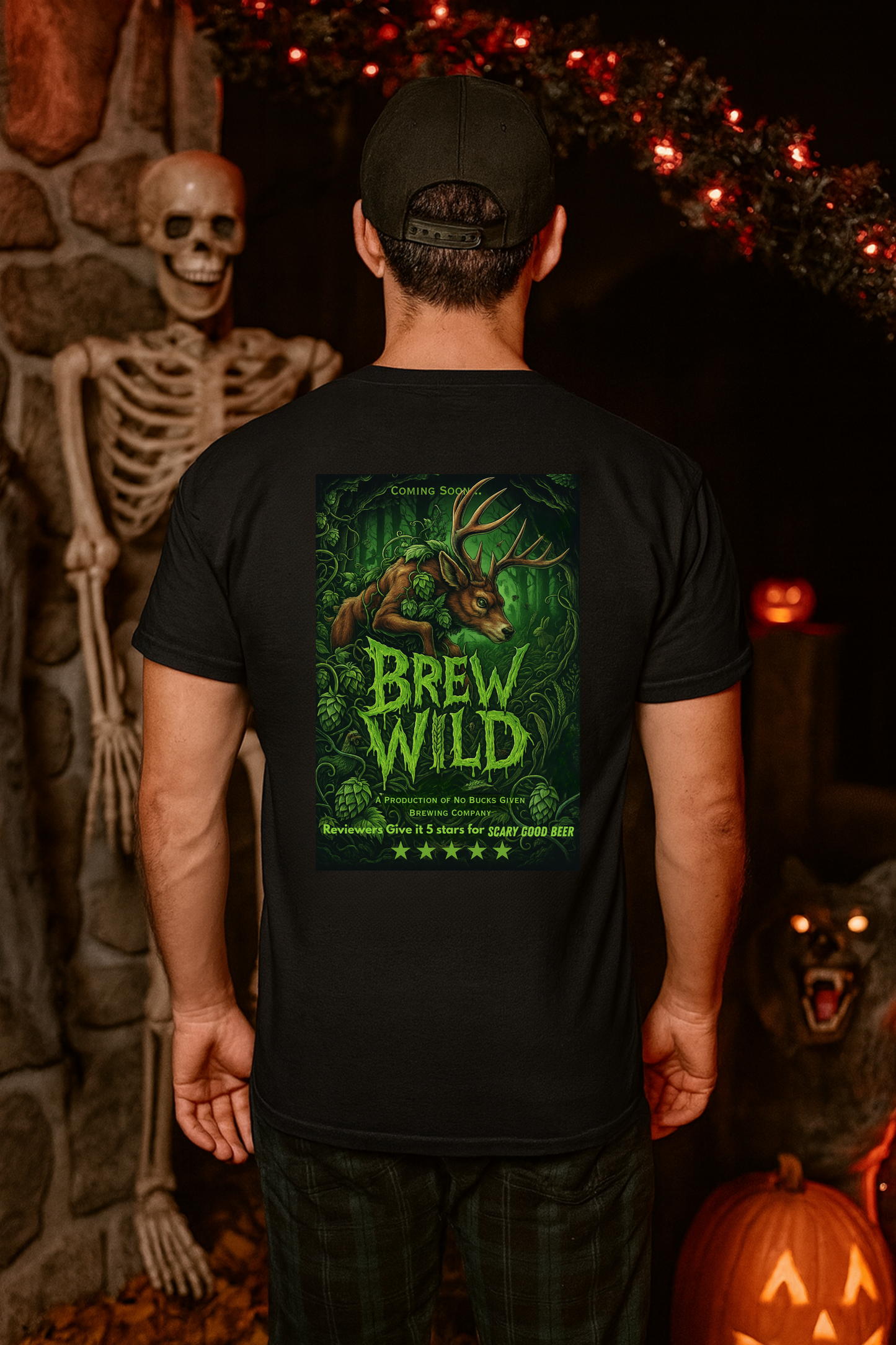 Brew Wild Halloween Movie Poster T-shirt