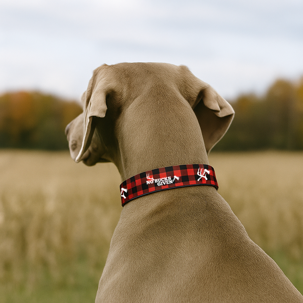 No Bucks Given Buffalo Plaid Collar