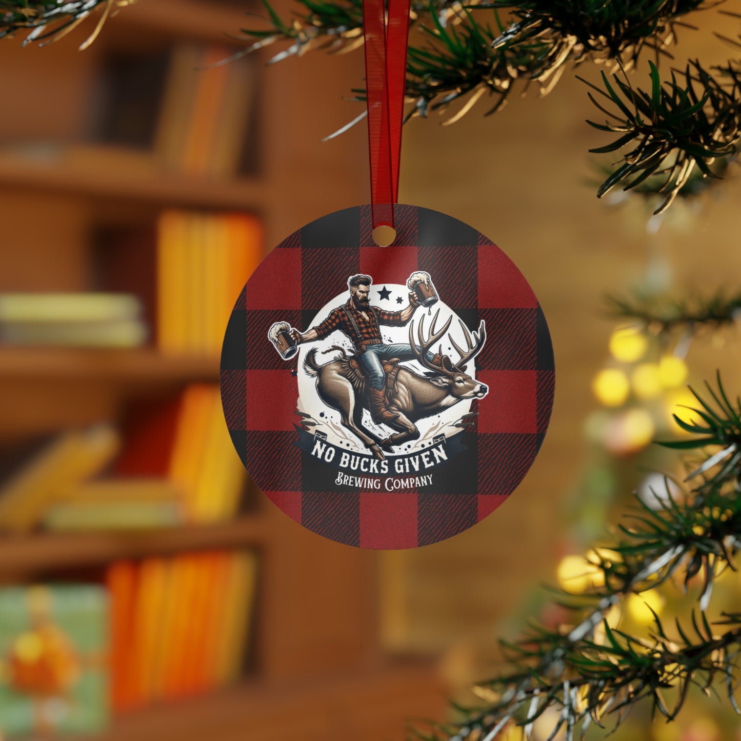 No Bucks Given Metal Ornaments