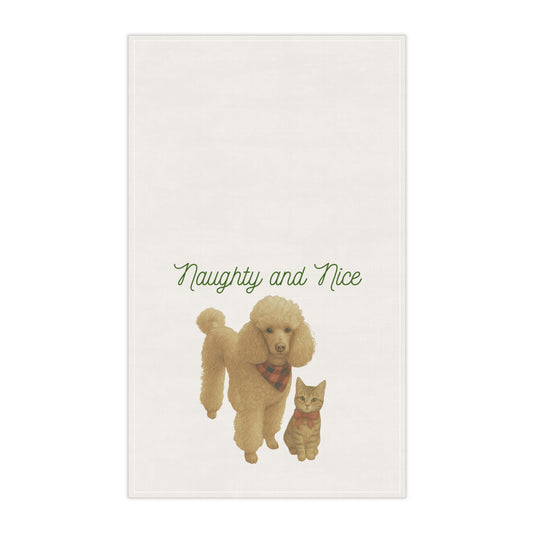 Naughty and Nice Tea Towel
